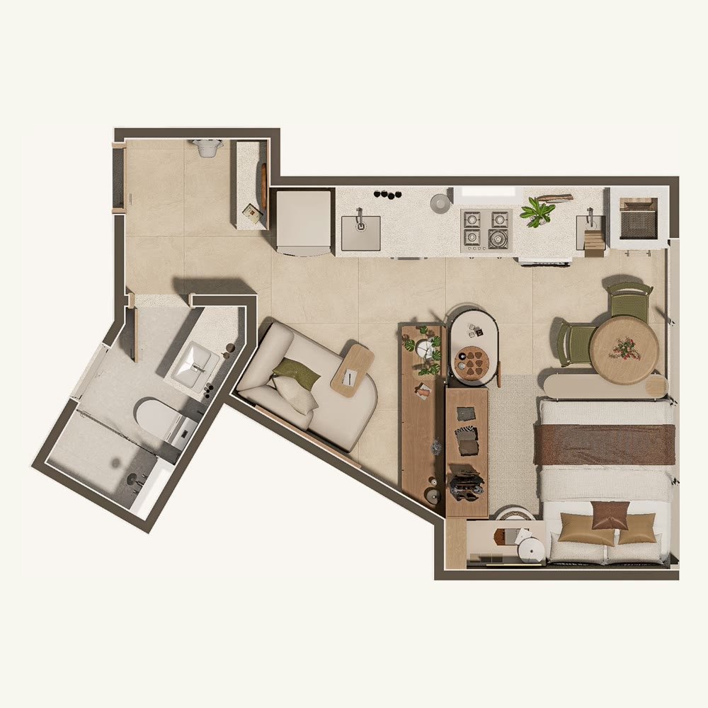 Planta Studio 25m²
