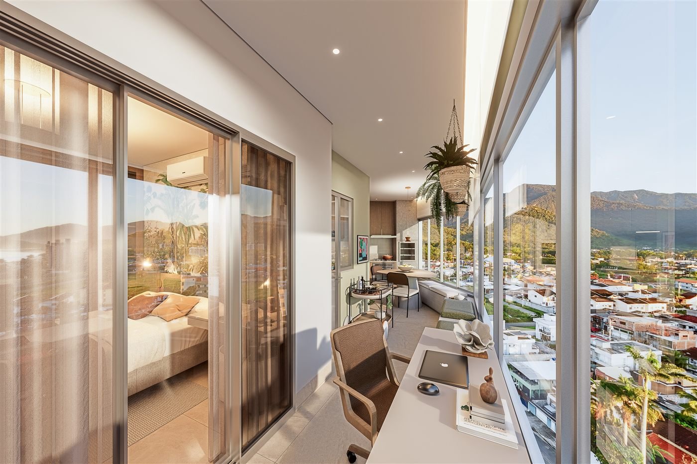 2 Dorms 61m² Vista Mar - varanda